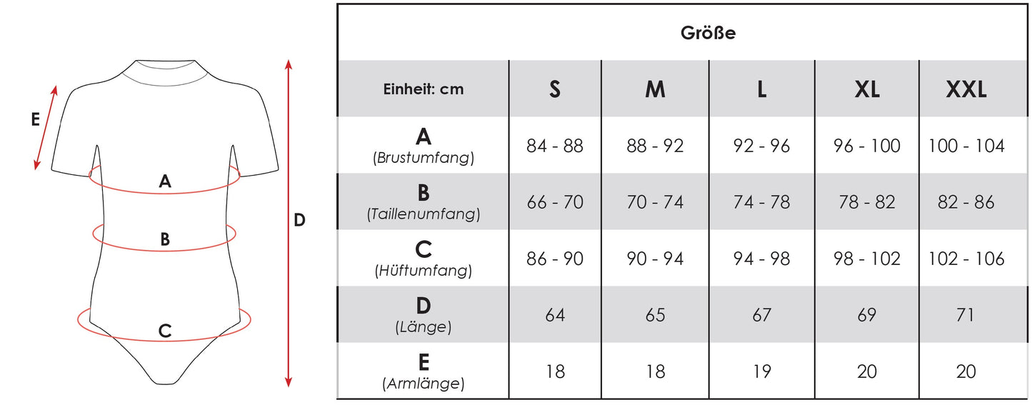 Stringbody Kurzarm Halbkragen