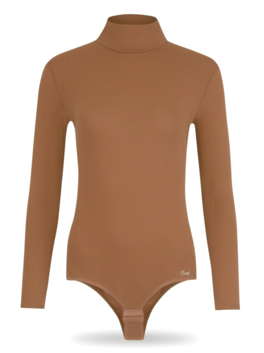 Eleganter Langarmbody aus Baumwolle mit Hochkragen – Vielseitiger Stylingpartner