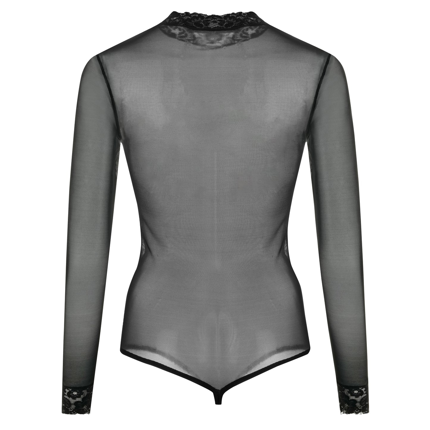 Langarmbody Stringbody Spitzenkragen Tüll