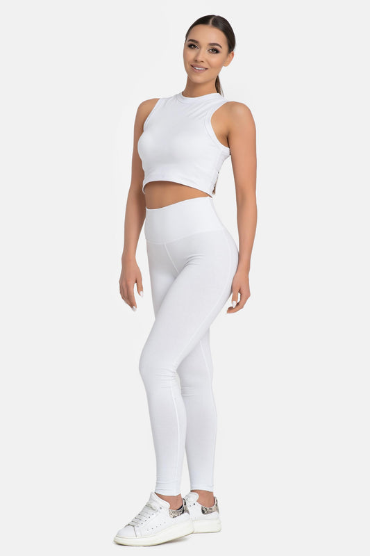 Damen Leggings aus Baumwolle mit hohem Bund