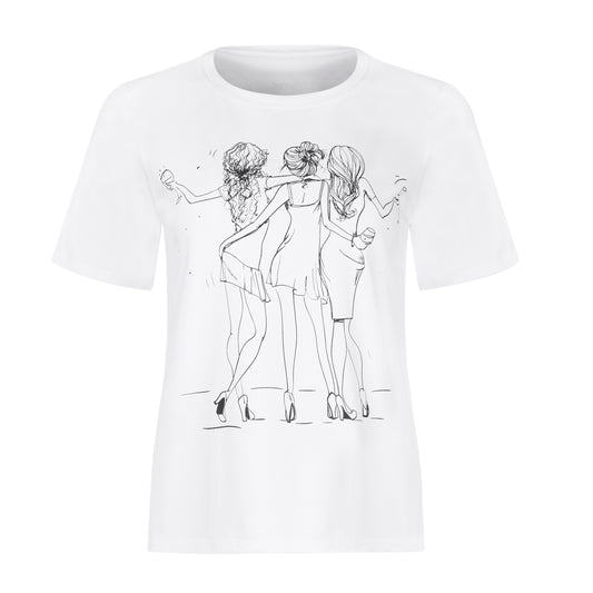 Evoni Damen T-Shirt aus weichem Baumwollstoff mit modischem Frontdruck
