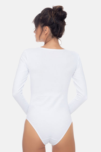 Evoni Long Sleeve Bodysuit Crew Neck