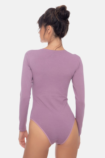 Evoni Long Sleeve Bodysuit Crew Neck