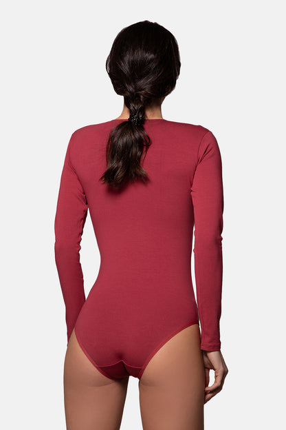 Evoni Long Sleeve Bodysuit Crew Neck