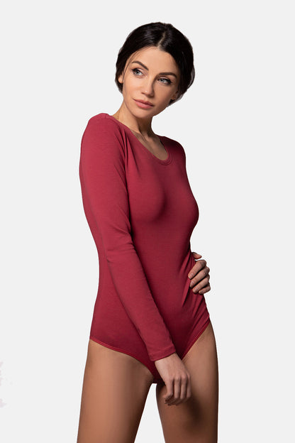 Evoni Long Sleeve Bodysuit Crew Neck