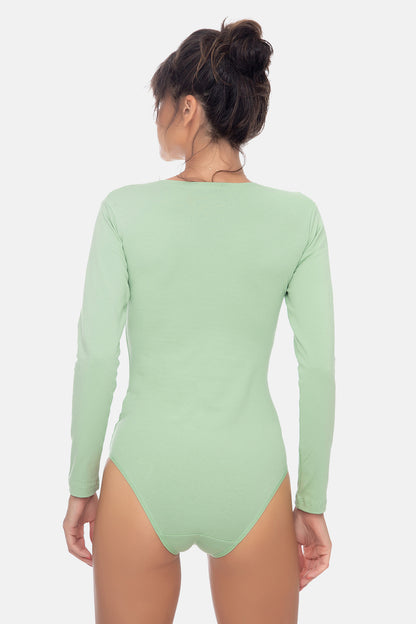 Evoni Long Sleeve Bodysuit Crew Neck