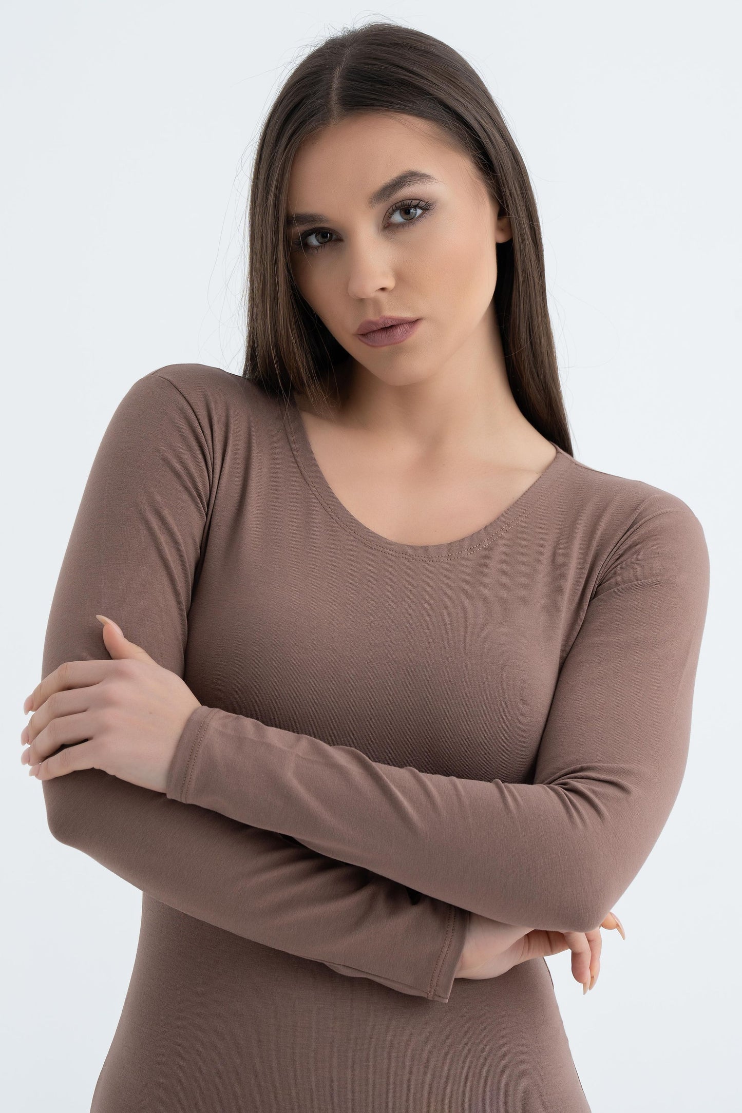 Evoni Long Sleeve Bodysuit Crew Neck