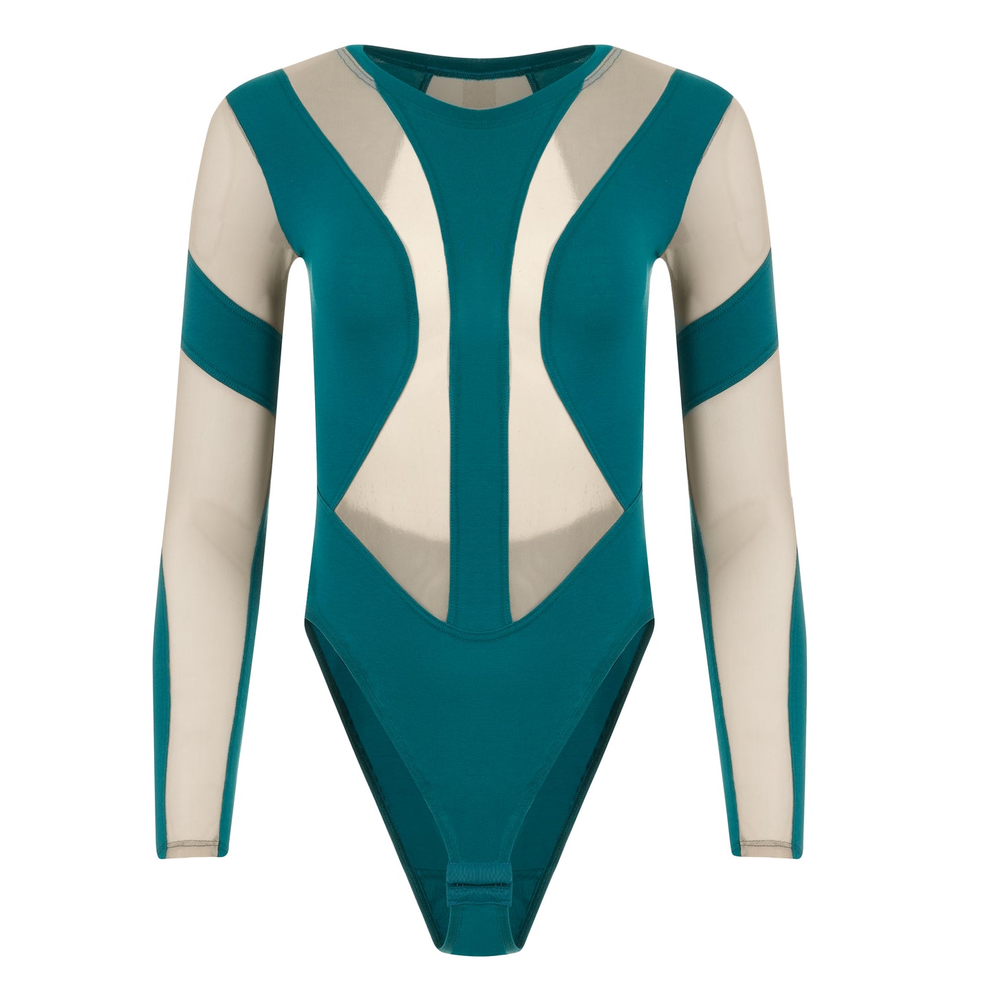Evoni Damen Body aus Baumwolle mit stylischen Tüll-Cutouts