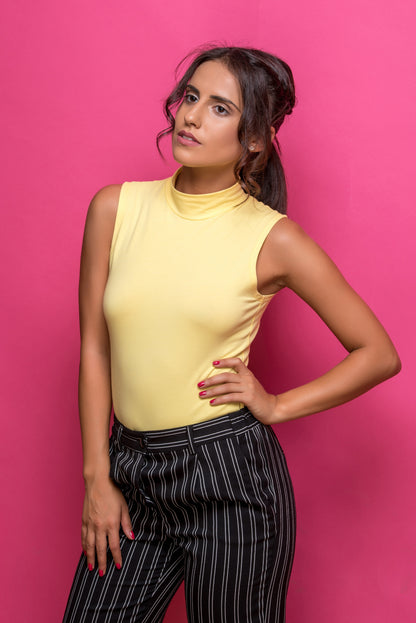 Damen Body Halbkragen ärmellos