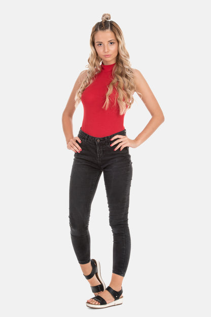 Damen Body Halbkragen ärmellos