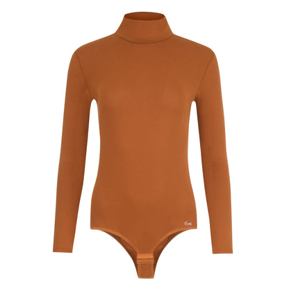 Eleganter Langarmbody aus Baumwolle mit Hochkragen – Vielseitiger Stylingpartner