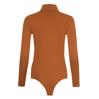 Eleganter Langarmbody aus Baumwolle mit Hochkragen – Vielseitiger Stylingpartner