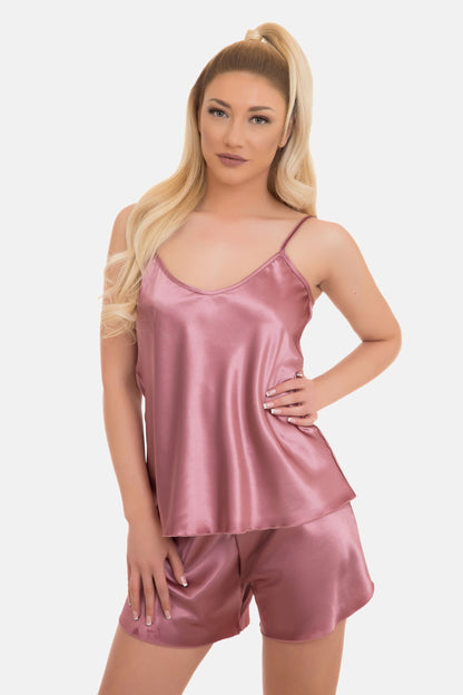 Satin Pyjama Set Kurze Hose