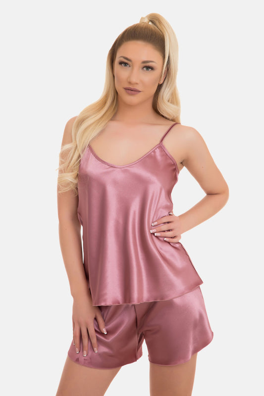 Satin Pyjama Set Kurze Hose