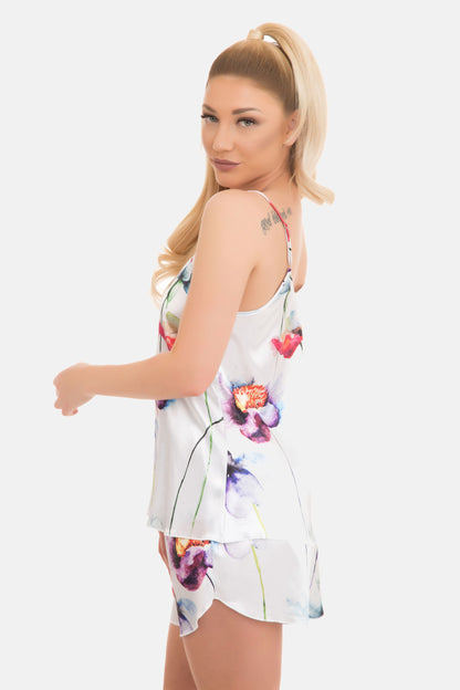 Satin Pyjama Set Kurze Hose