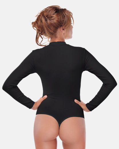 Stringbody Langarm Halbkragen