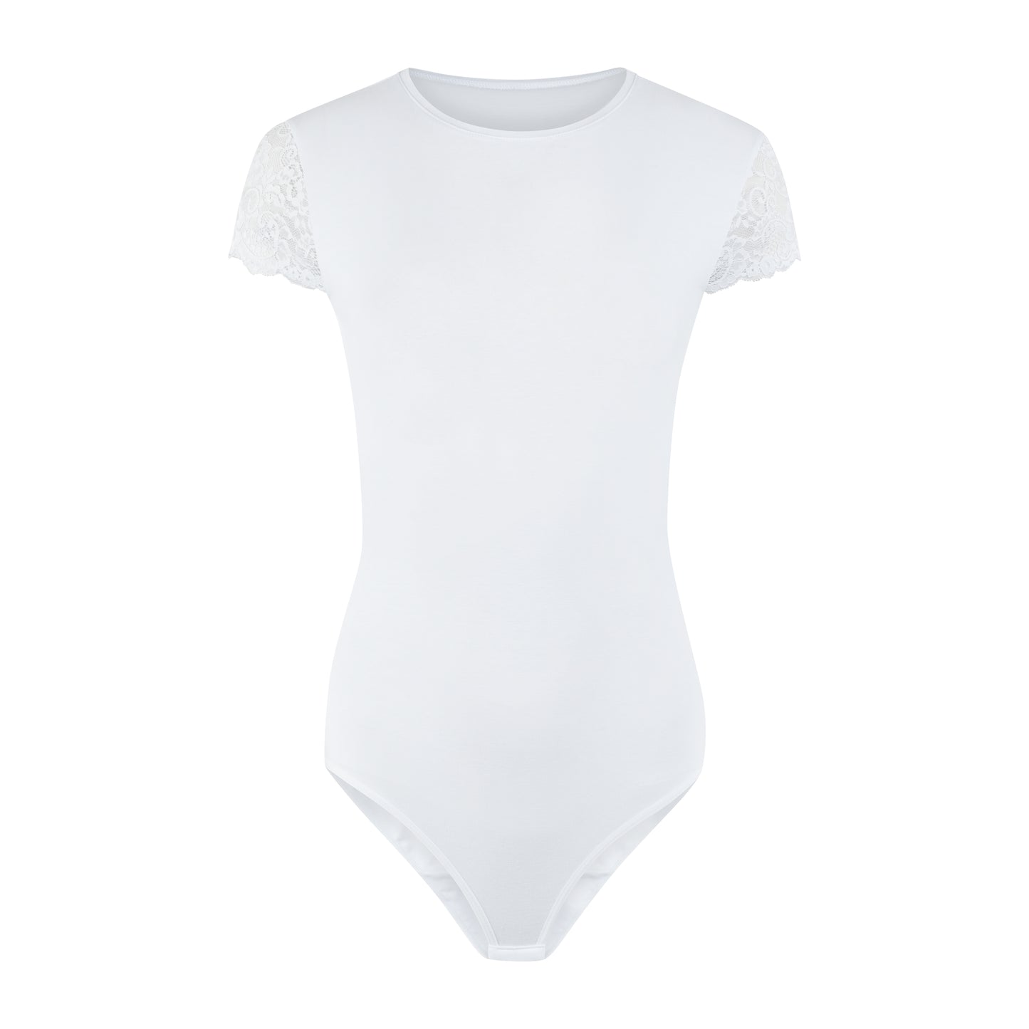 Body mit hohem Rundkragen & Spitze