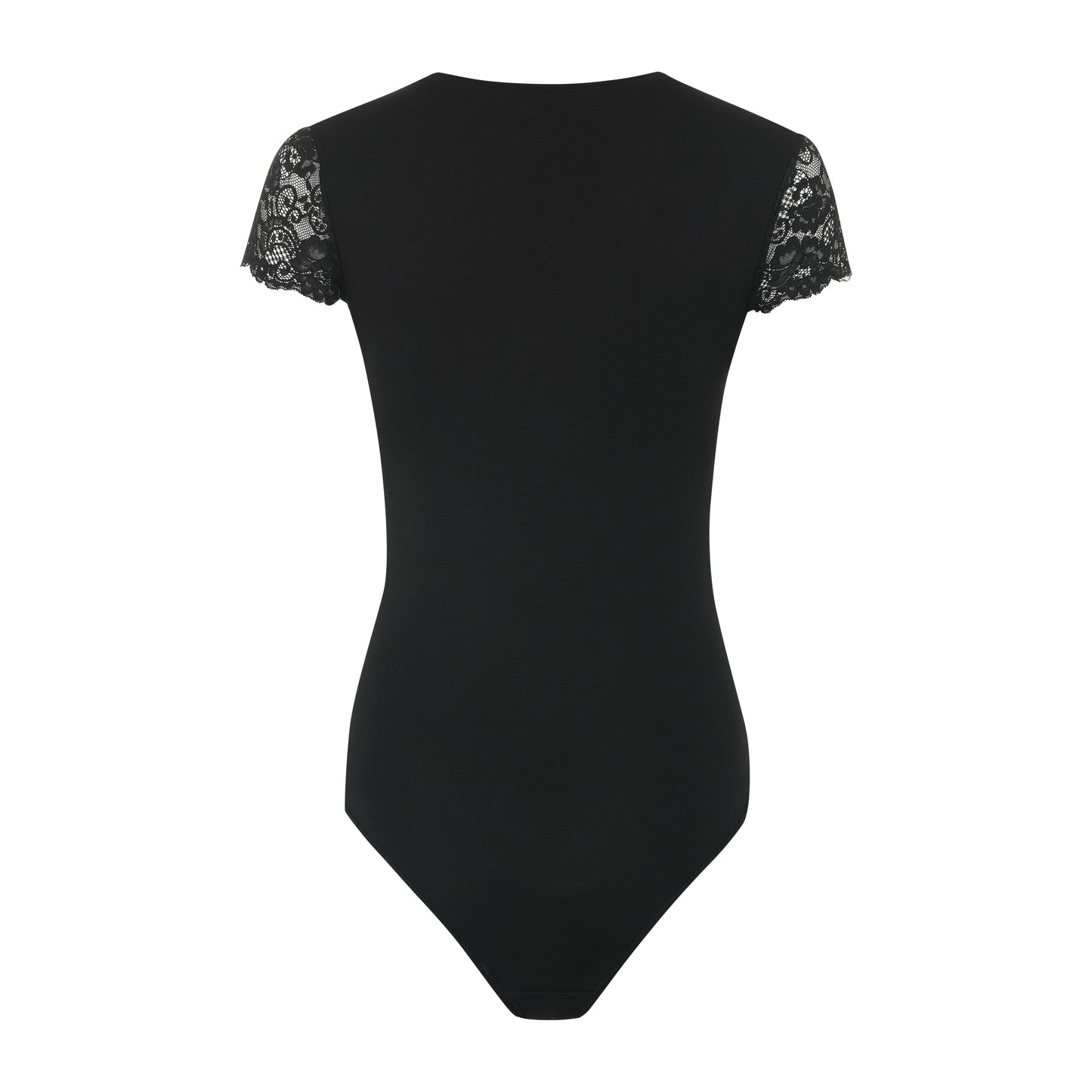 Body mit hohem Rundkragen & Spitze