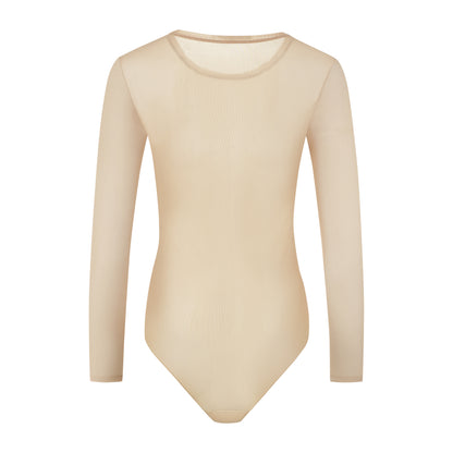 Damen Langarmbody transparent