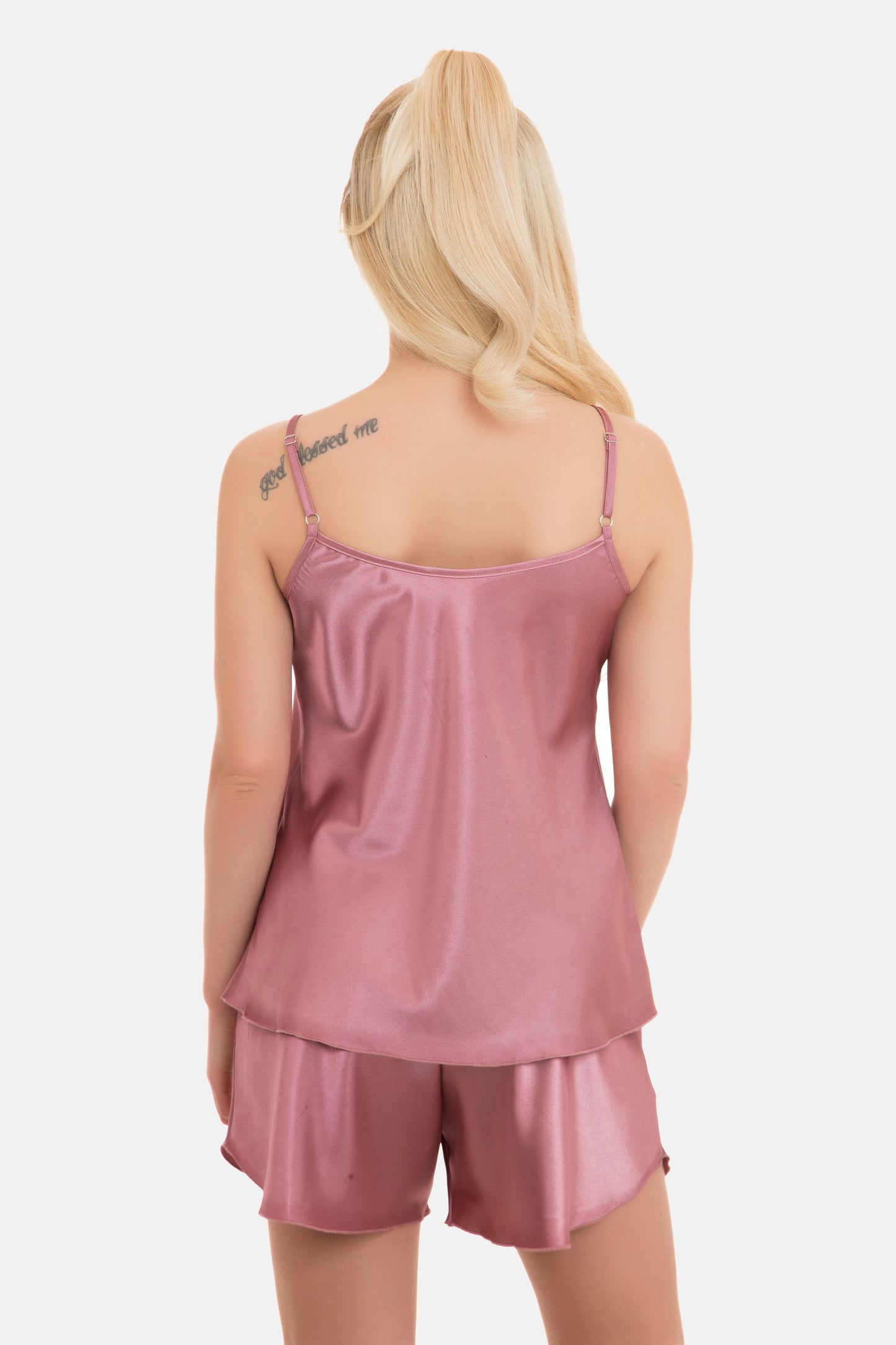 Satin Pyjama Set Kurze Hose