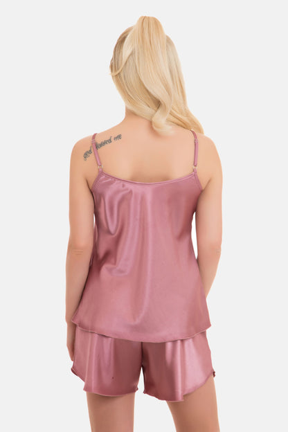 Satin Pyjama Set Kurze Hose