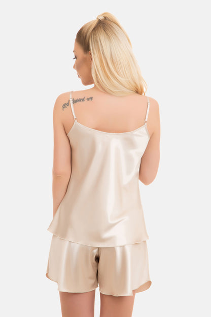 Satin Pyjama Set Kurze Hose
