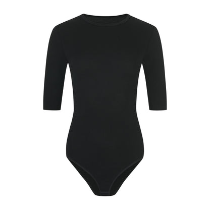 Women's Cotton Bodysuit with Half Sleeves – Figure-Hugging, Stretchy & Pleasantly Soft