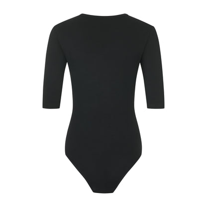 Women's Cotton Bodysuit with Half Sleeves – Figure-Hugging, Stretchy & Pleasantly Soft