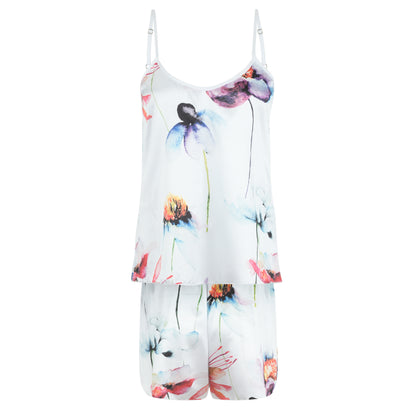 Satin Pyjama Set Kurze Hose
