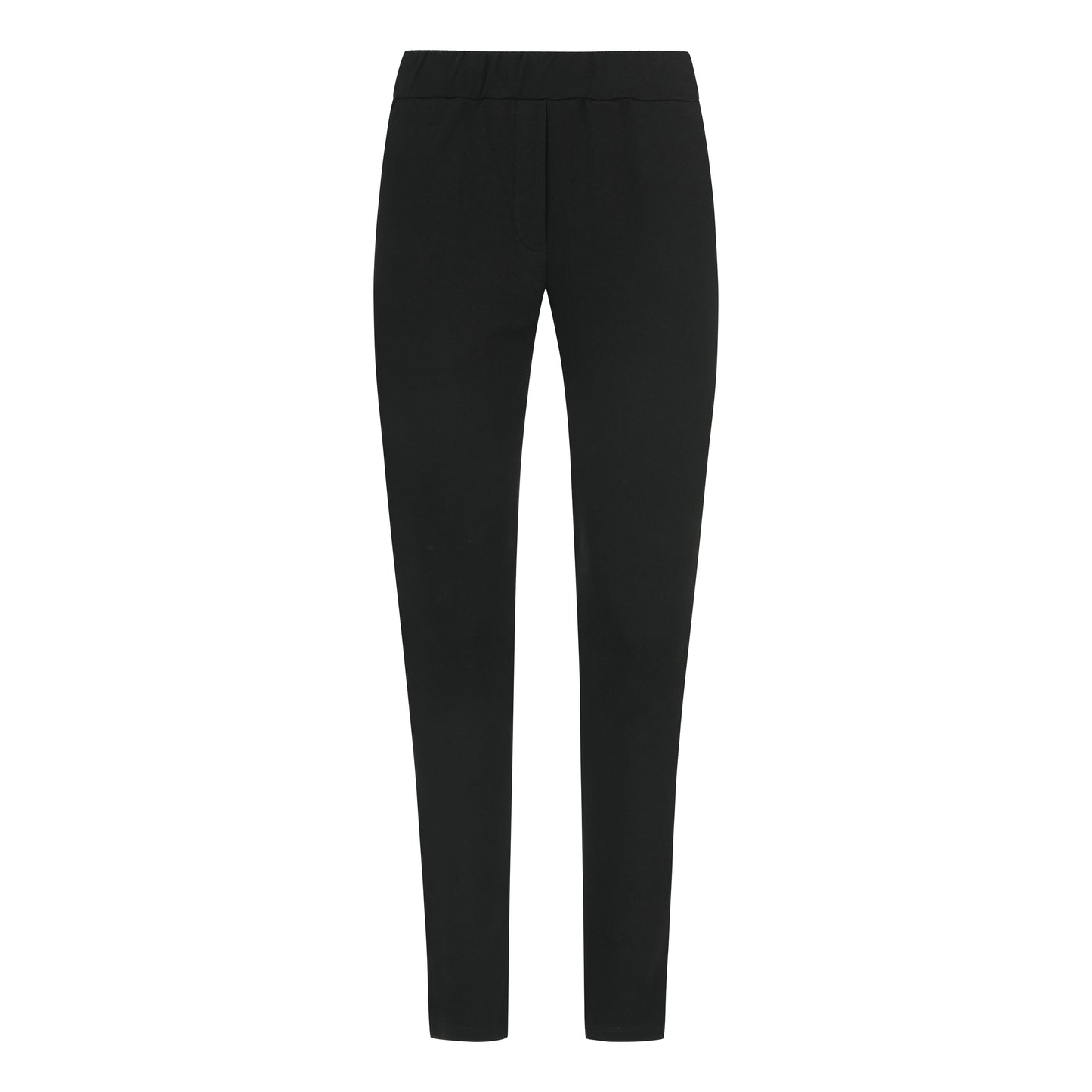 Stoffhose Damen schwarz, elegante Schlupfhose mit elastischem Bund, schmal geschnittene Business Hose