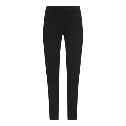 Stoffhose Damen schwarz, elegante Schlupfhose mit elastischem Bund, schmal geschnittene Business Hose