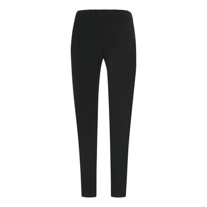 Stoffhose Damen schwarz, elegante Schlupfhose mit elastischem Bund, schmal geschnittene Business Hose
