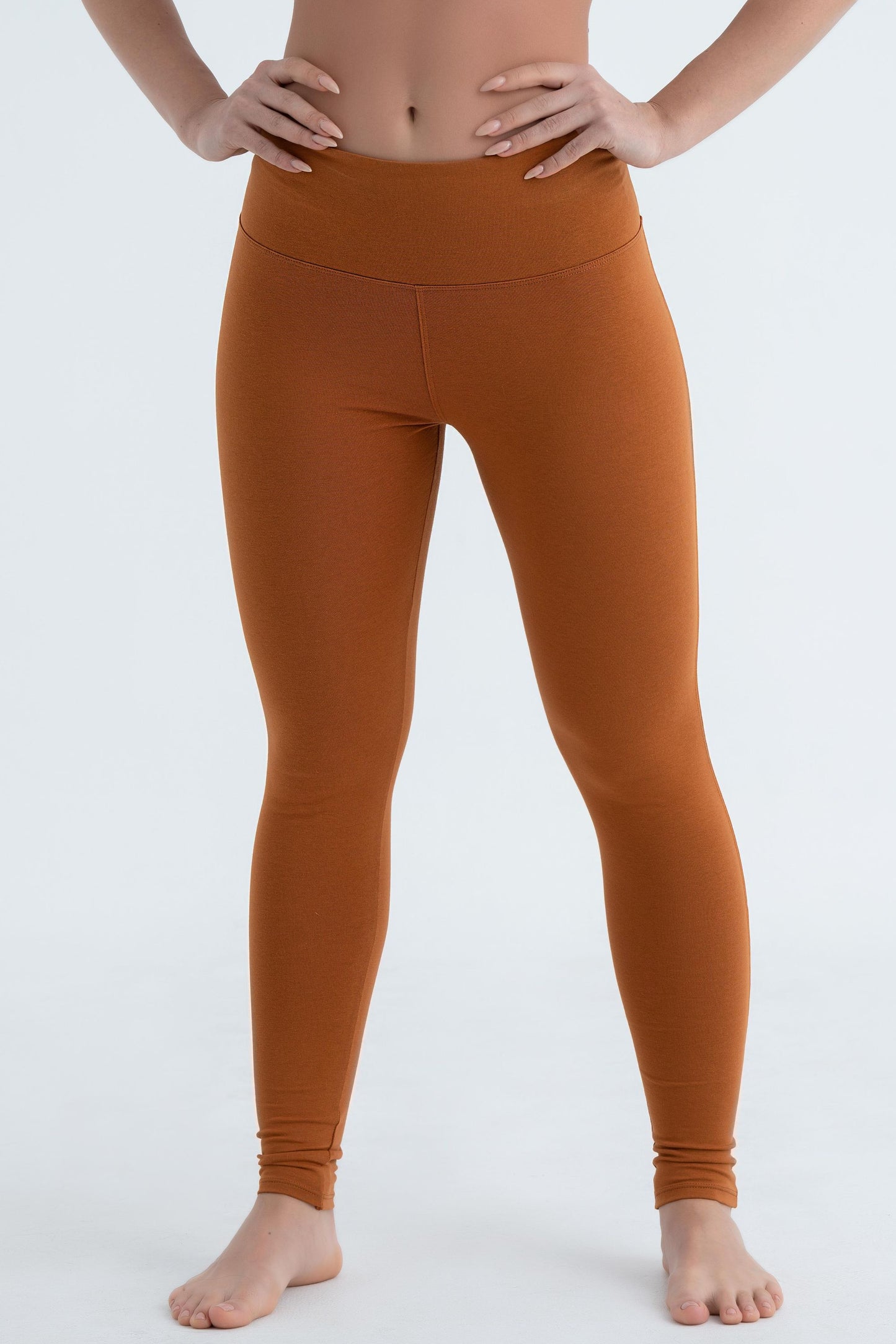 Damen Leggings aus Baumwolle mit hohem Bund