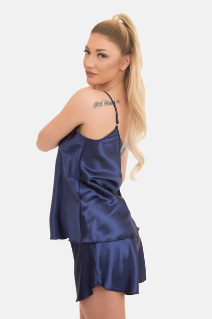 Satin Pyjama Set Kurze Hose