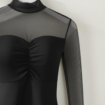 Formender Damen-Body aus Tüll und Baumwolle mit Bauch-weg-Effekt