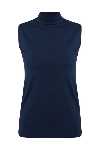 Basic Shirt ärmellos Halbkragen Tank-Top