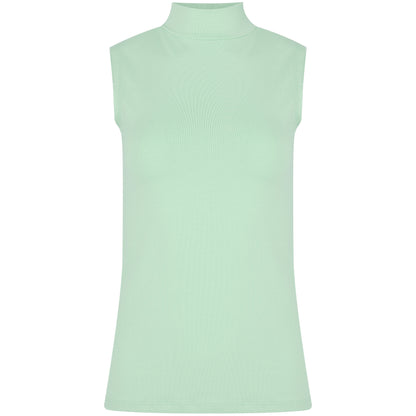 Basic Shirt ärmellos Halbkragen Tank-Top