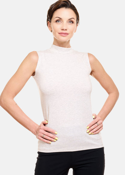 Basic Shirt ärmellos Halbkragen Tank-Top