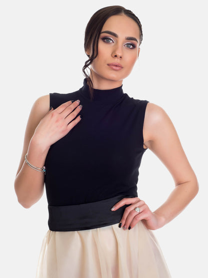 Basic Shirt ärmellos Halbkragen Tank-Top