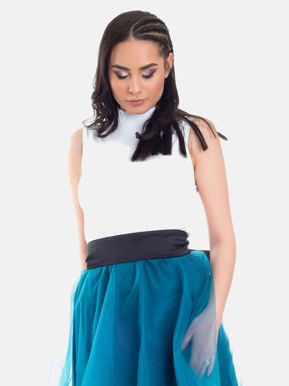 Basic Shirt ärmellos Halbkragen Tank-Top