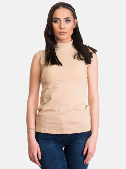 Basic Shirt ärmellos Halbkragen Tank-Top