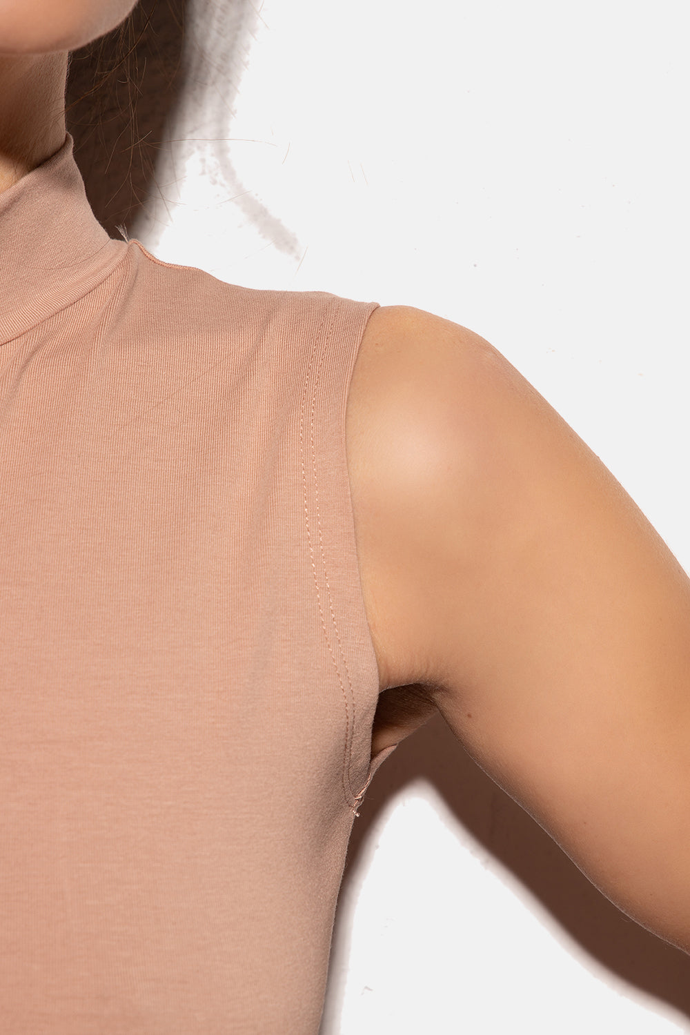 Basic Shirt ärmellos Halbkragen Tank-Top