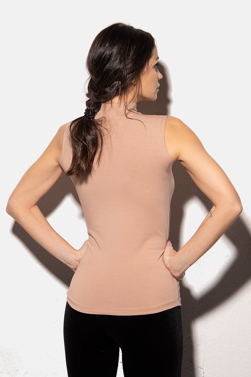 Basic Shirt ärmellos Halbkragen Tank-Top