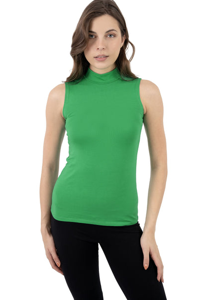 Basic Shirt ärmellos Halbkragen Tank-Top