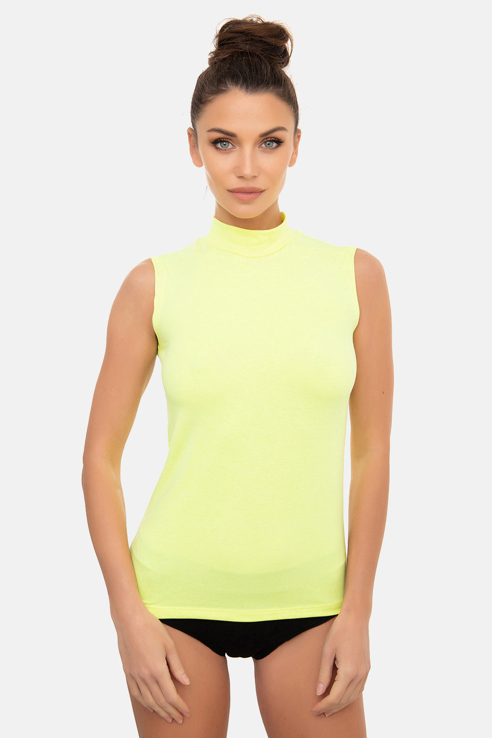 Basic Shirt ärmellos Halbkragen Tank-Top