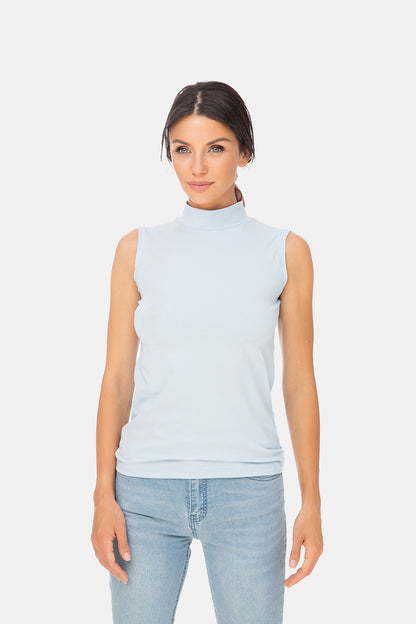 Basic Shirt ärmellos Halbkragen Tank-Top