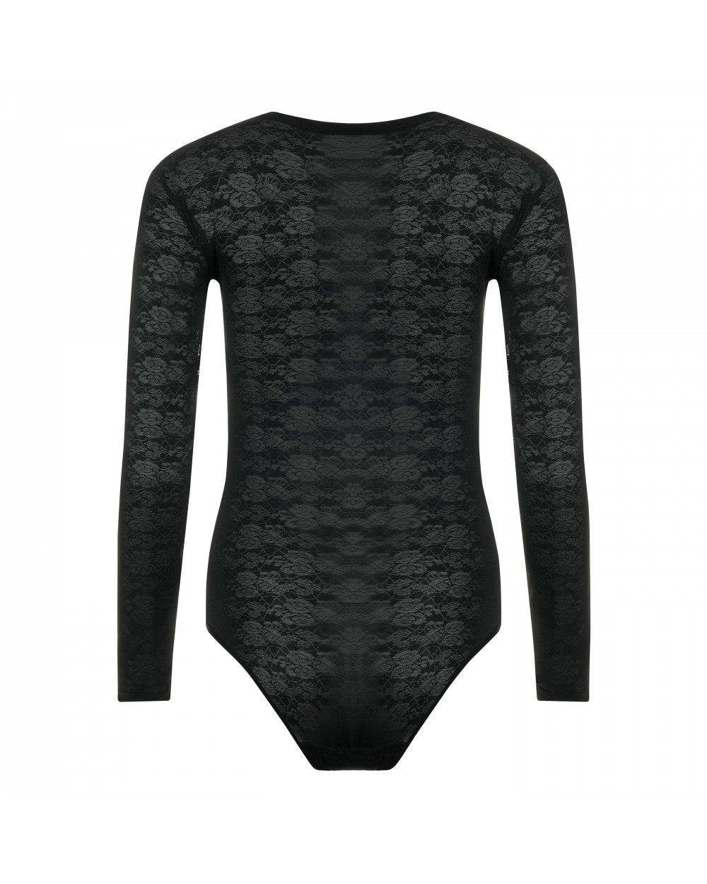 Evoni Eleganter Tüll-Body mit Blumenmuster aus Flock
