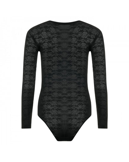 Evoni Eleganter Tüll-Body mit Blumenmuster aus Flock