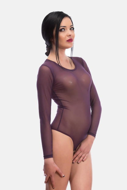Stringbody Langarmbody Tüll