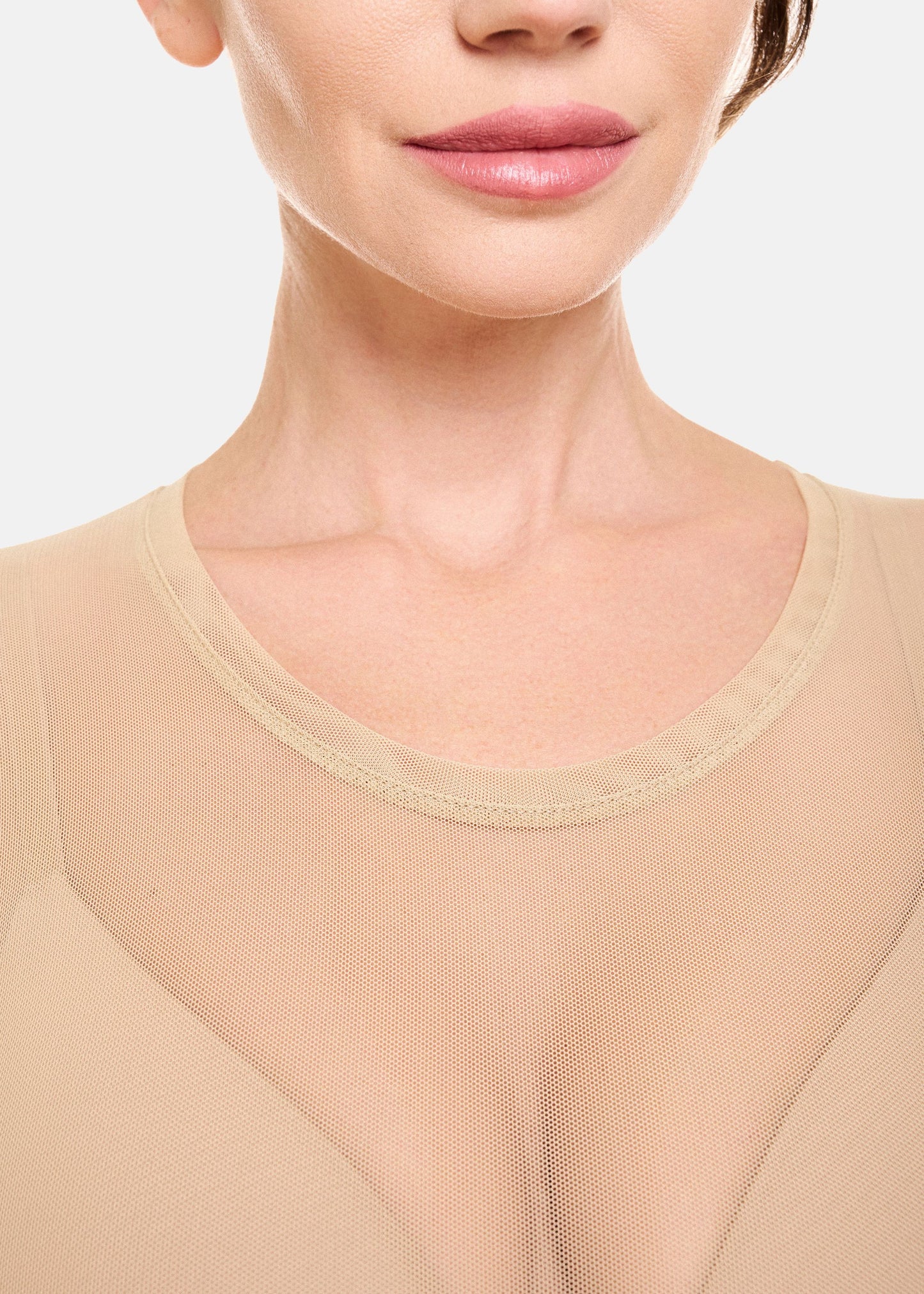 Damen Langarmbody transparent
